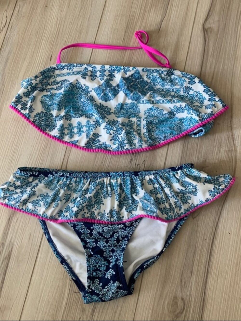 Tommy Bahama Girls Teen Size 16 floral two piece bikini swim set luxury style
